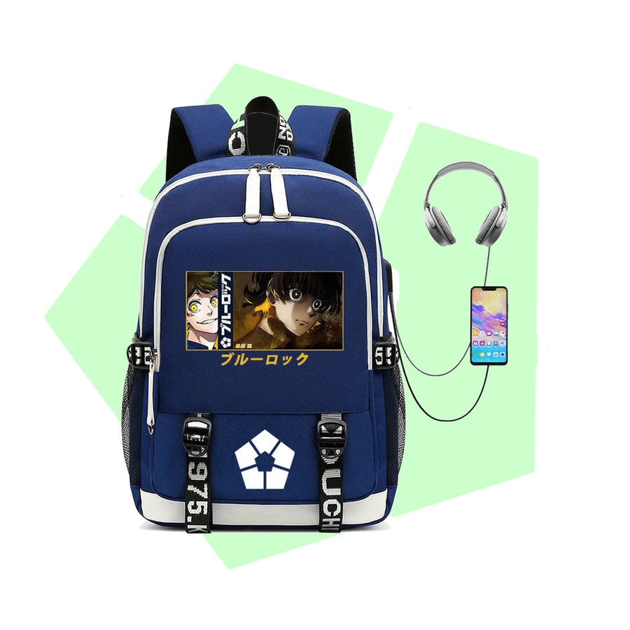 Sac à Dos Blue Lock - Sac d'École Cosplay Anime - Bachira Blue
