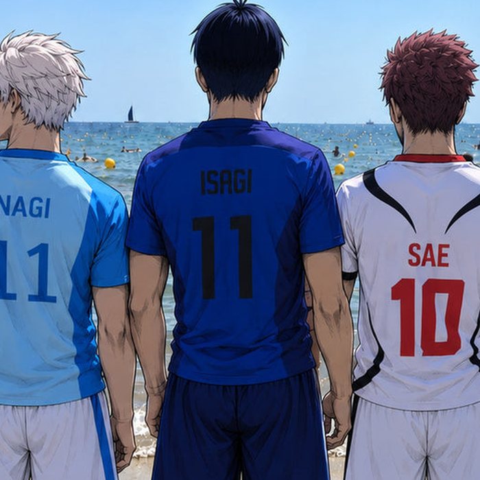 Blue Lock Japan Trikot - Isagi, Bachira, Nagi, Rin - anime